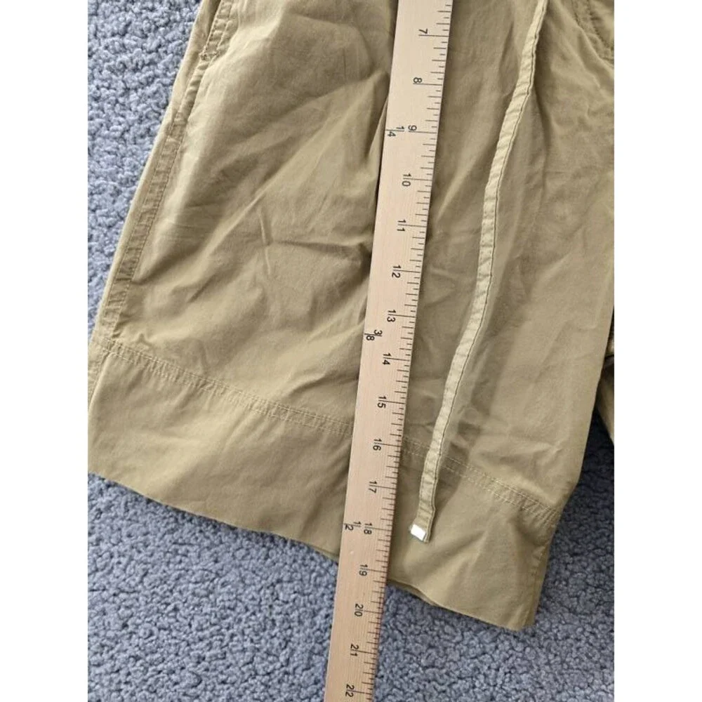 BOSS Orange High-Rise Baggy-Fit Shorts Women's 2 Beige Pleated Zip Hook & Bar